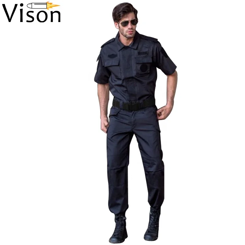 Factory customize Black Security jacket Guard Uniform Military Clothing airport Security pants uniforms