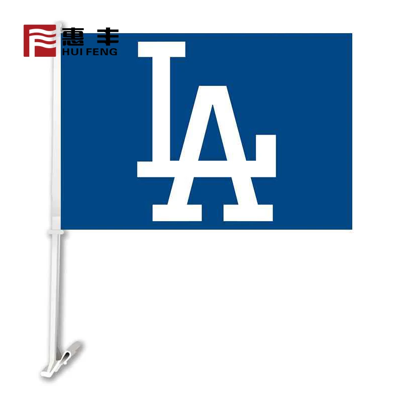 Los Angeles Dodgers Car Flag 30X45Cm Polyester With Plastic Flag Pole