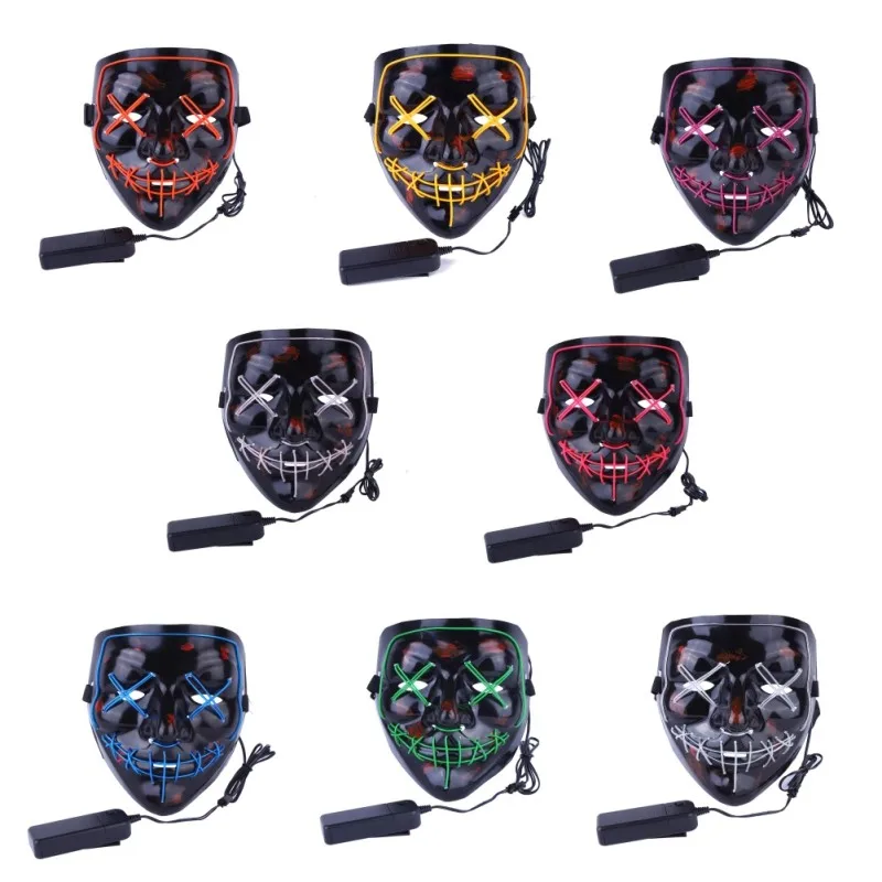 
Best seller Neon El Wire Lighting Up Glow Mask Halloween Led Mask 