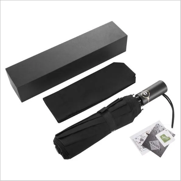 Amazon hot sell three folding umbrella automatic umbrella custom logo 10ribs  rain umbrella