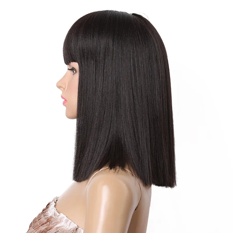 Neat Bang Straight Hair party Wig Synthetic wigs for black women