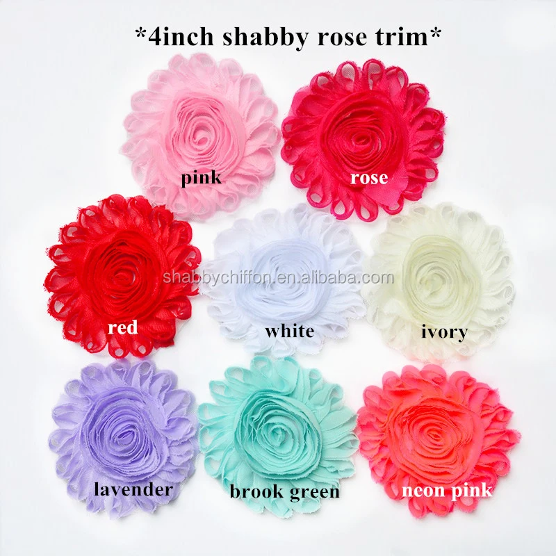 4' shabby rose trim flower shabby rose flower by yard