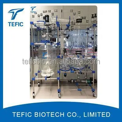10L Pilot Double Jacketed Reduced Pressure Borosilicate Glass Reactor With Reflux Unit And Condenser