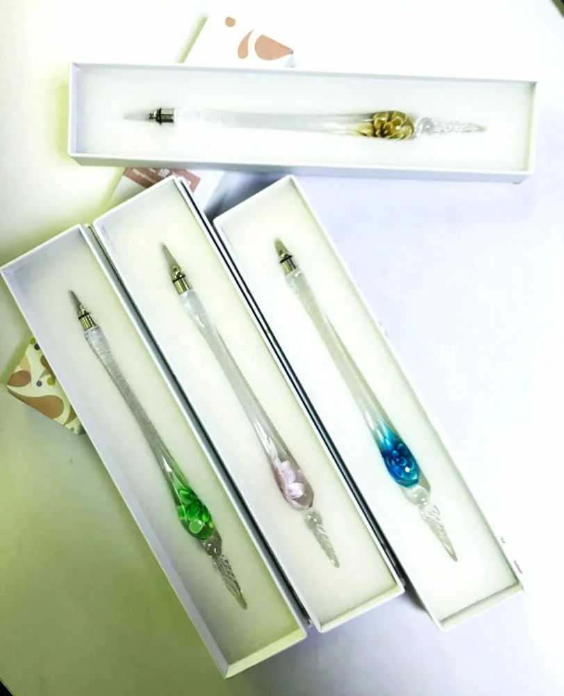 
JXC 002 unique best gift handmade glass ink pen reusable dip filling fountain calligraphy writing art pen 