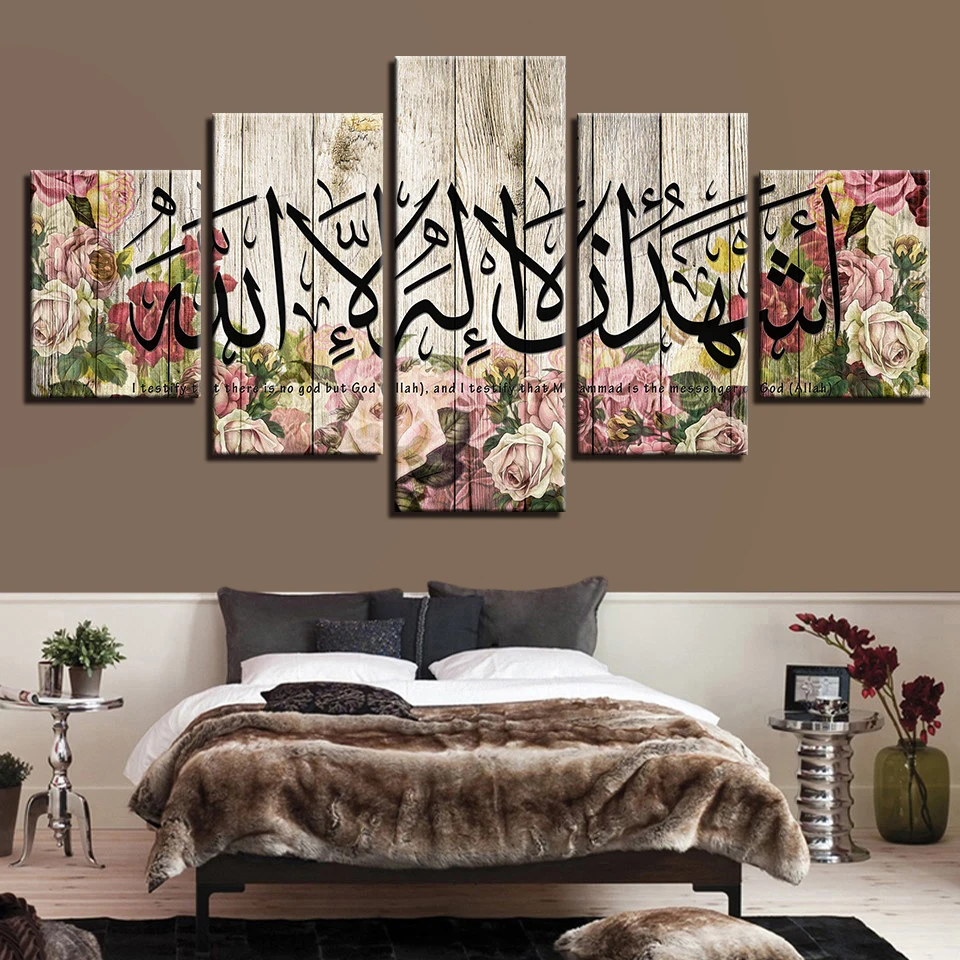 
Religion Decor 5 Panels Wall Painting Art On Framed Canvas Print Wall Art 
