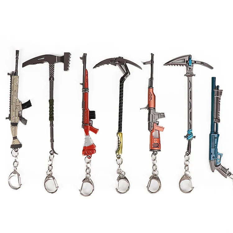 wholesale blister packing metal game M16 LMG rocket launcher scar bolt action awp burst gun keychain