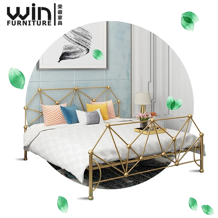 
Competitive price Foshan manufacturer bed room furniture bedroom sets metal bed design 