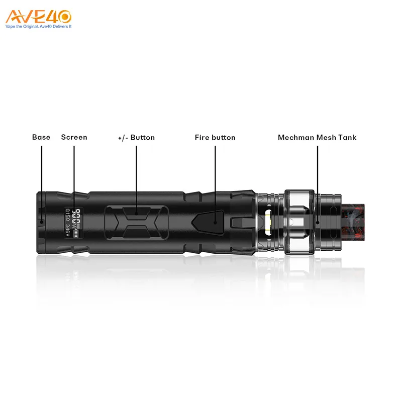 100% original e-cigarette Rincoe Mechman 80W Starter Kit Vape Pen With Single/Dual Mesh Coil Tank vape wholesale