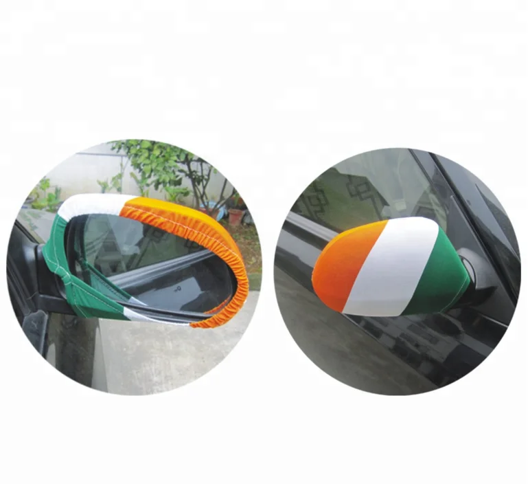 High quality Custom printing customized logo football fans side view mirror cover flag