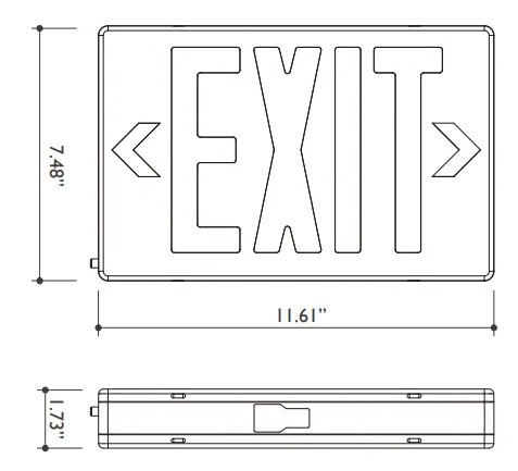 
High Output Exit Light Combo Red Compact LED Emergency Light 