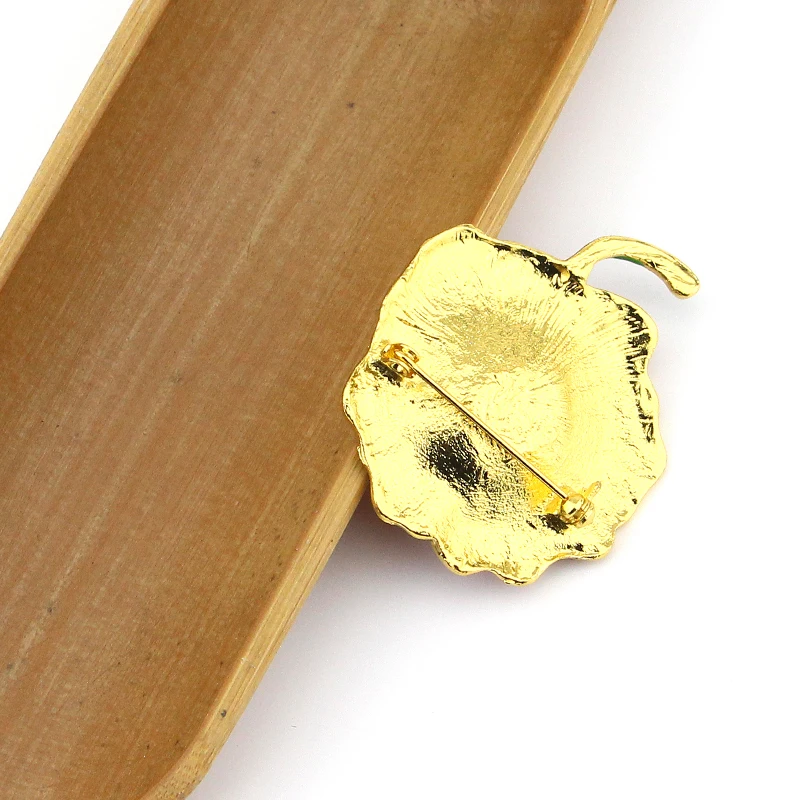 Red Poppy Brooches Flower Diamante Crystal Broach Banquet Badge Brooch Pin