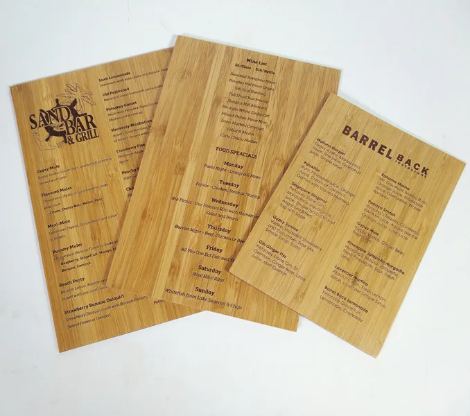 wood board customized bamboo wood menu card