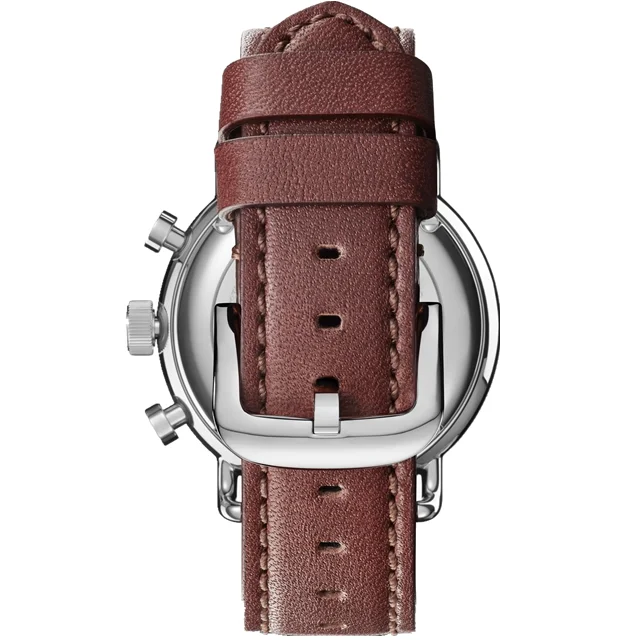 Chronograph automatic men wristwatch with Italy genuine leather straps watch for man