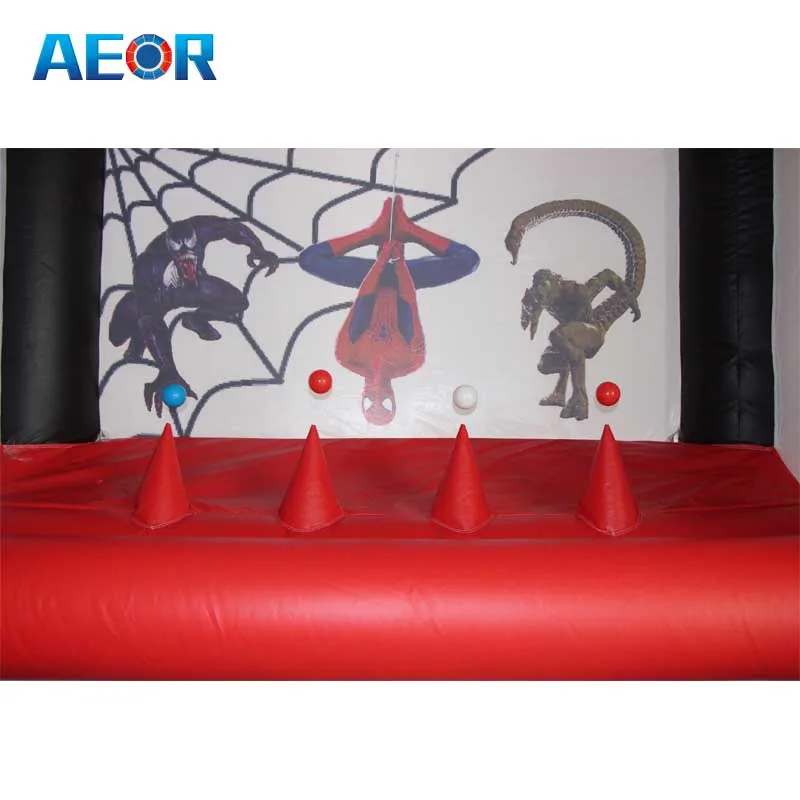 New design Spider-Man theme inflatable archery target sport game equipment with hover ball price