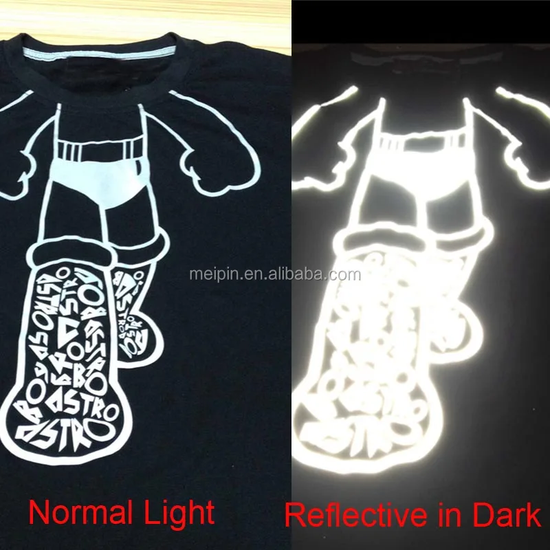 
Customized Heat Transfer reflective LOGO tshirt 