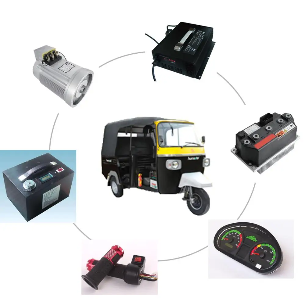 Servo Motor 3kilowatt 72V Tricycle Rear Axle Differential Assembly