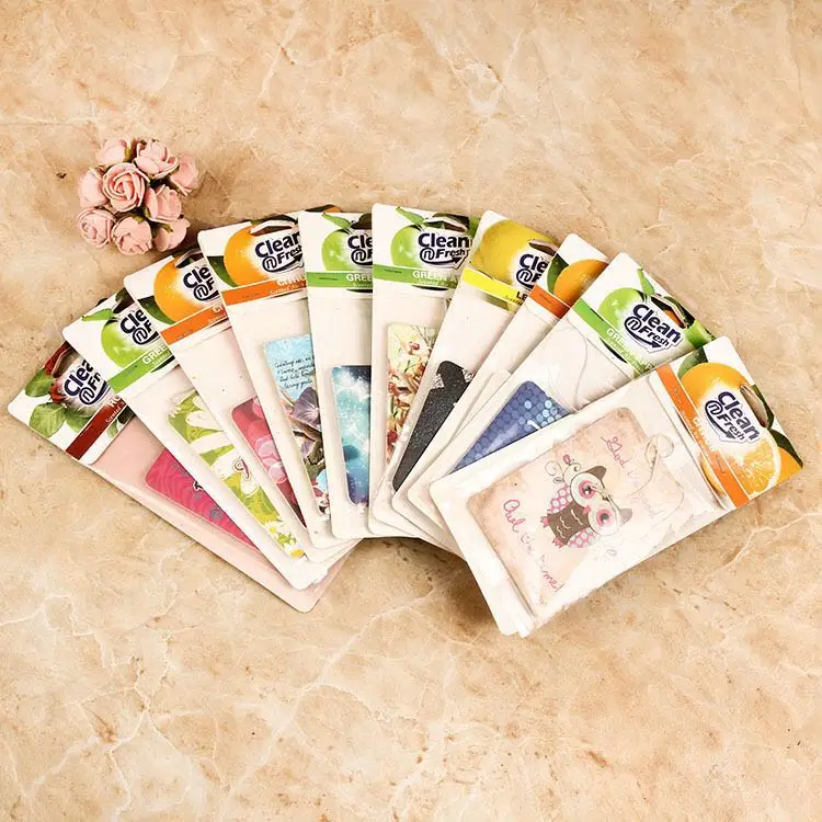 2022 custom car paper perfume for promotion/car hanging air freshener/long lasting auto air freshener