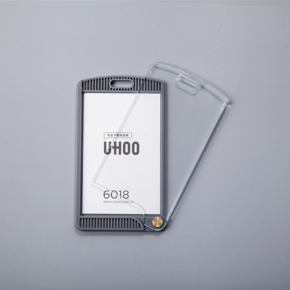 
Manufacturer High quality unique rotating design leather badge holder set 