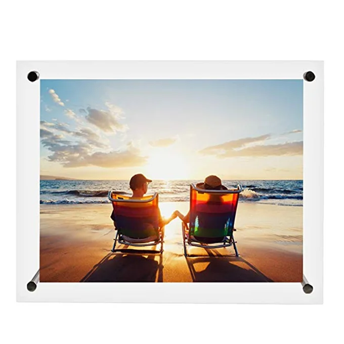 China supplier clear wall mounted custom acrylic floating frames for wholesale