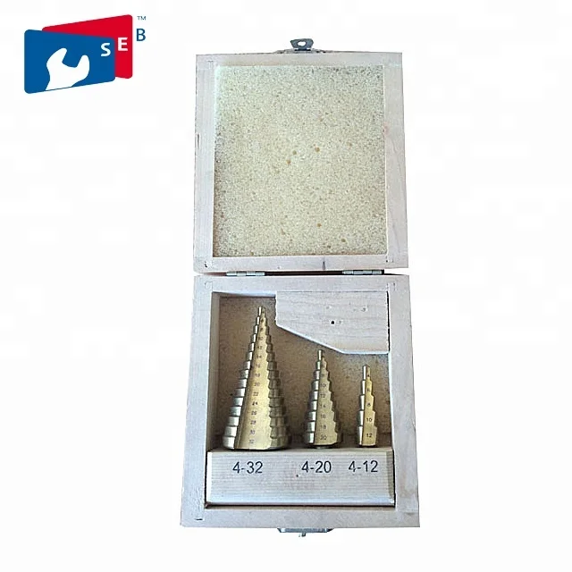 3pcs/set Round Shank Step Drill Bit