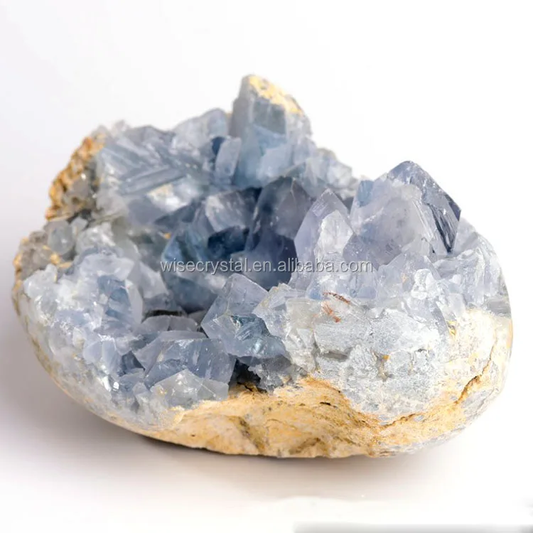 Natural Blue Celestite Crystal Gem Geode Mineral Specimens Stone