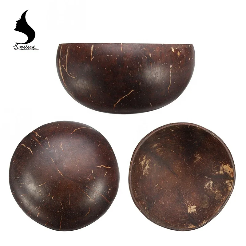 
100% Nature Eco FriendlySalad Bowl Thailand Coconut Shell Soup Bowl 
