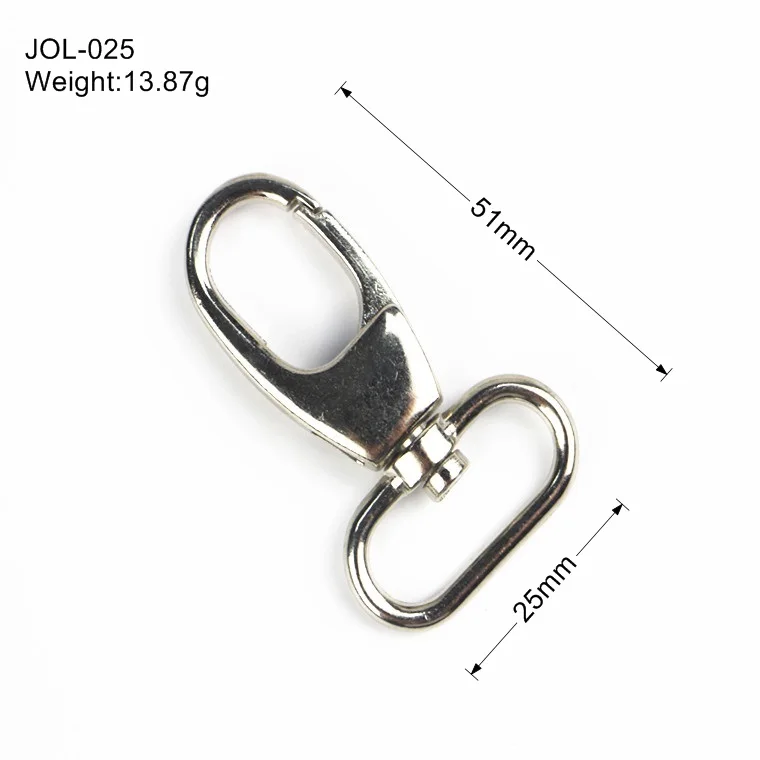 High quality stainless steel spring snap hook clip dog leash swivel metal snap hook for bags JOL-025