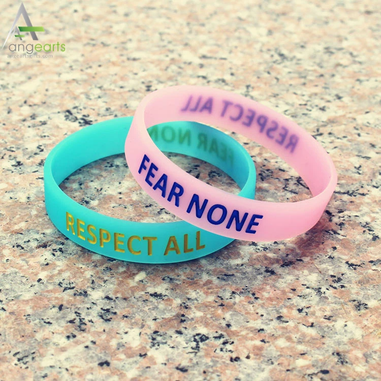 promotional gifts rubber silicone bracelet custom silicon wristband Color Filled Printing