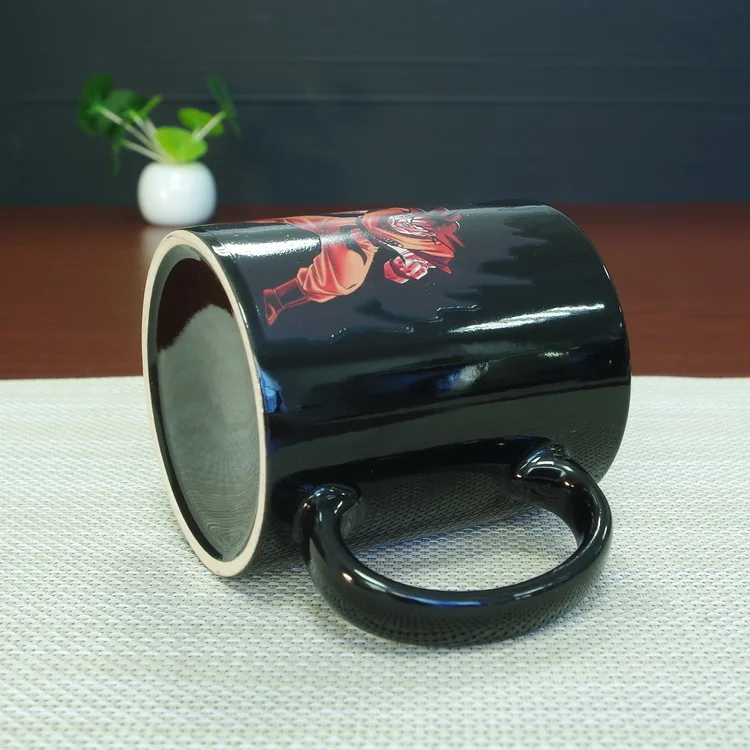 Promotional Pottery Magic Gift Coffee Mug 11oz Print Blank Porcelain Cup Custom black Color Change Ceramic Mug