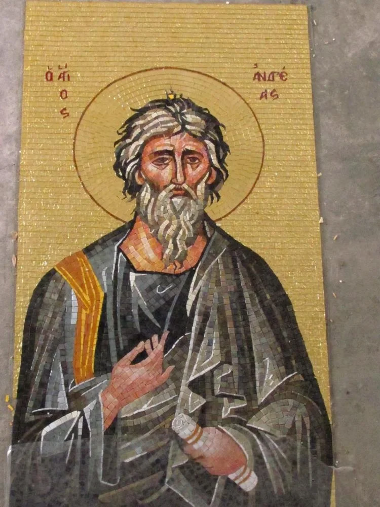 Religious mosaic, church mosaic pattern