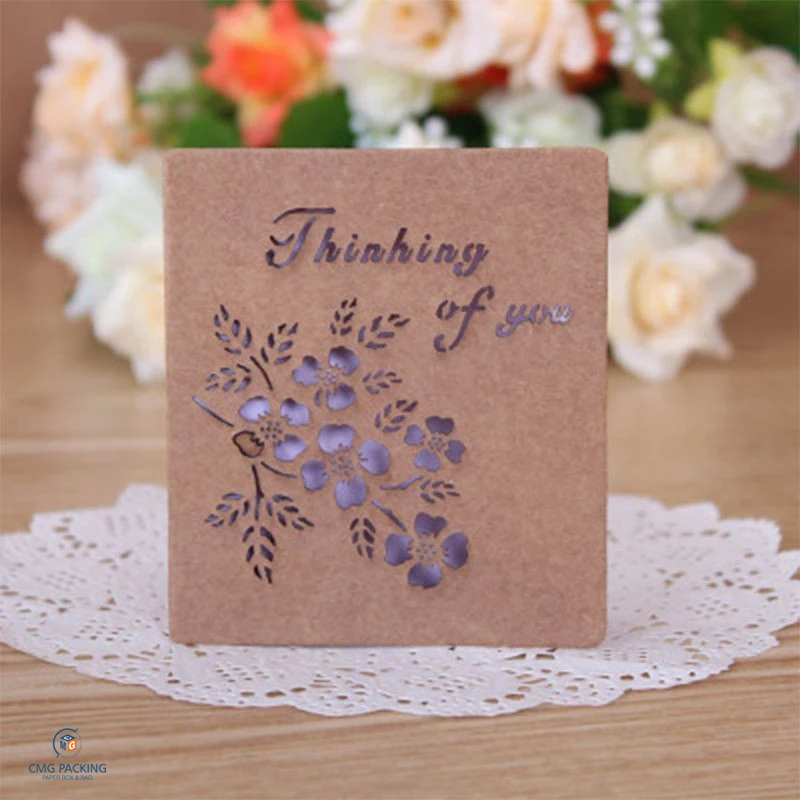 Good Folding Kraft Paper Greeting Card Best Wishes Happy Birthday Blessing Greeting Message Card Event & Party Supplies