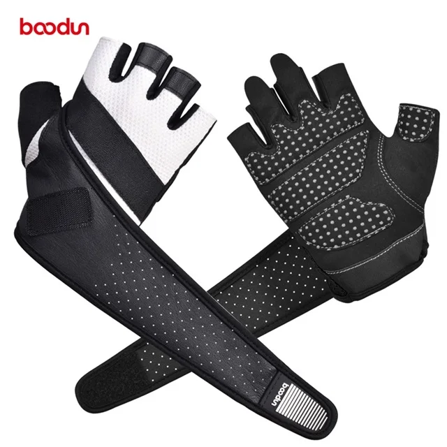 High Quality Professional Leather Half Finger Gloves Fitness Gym Weight Lifting Gloves