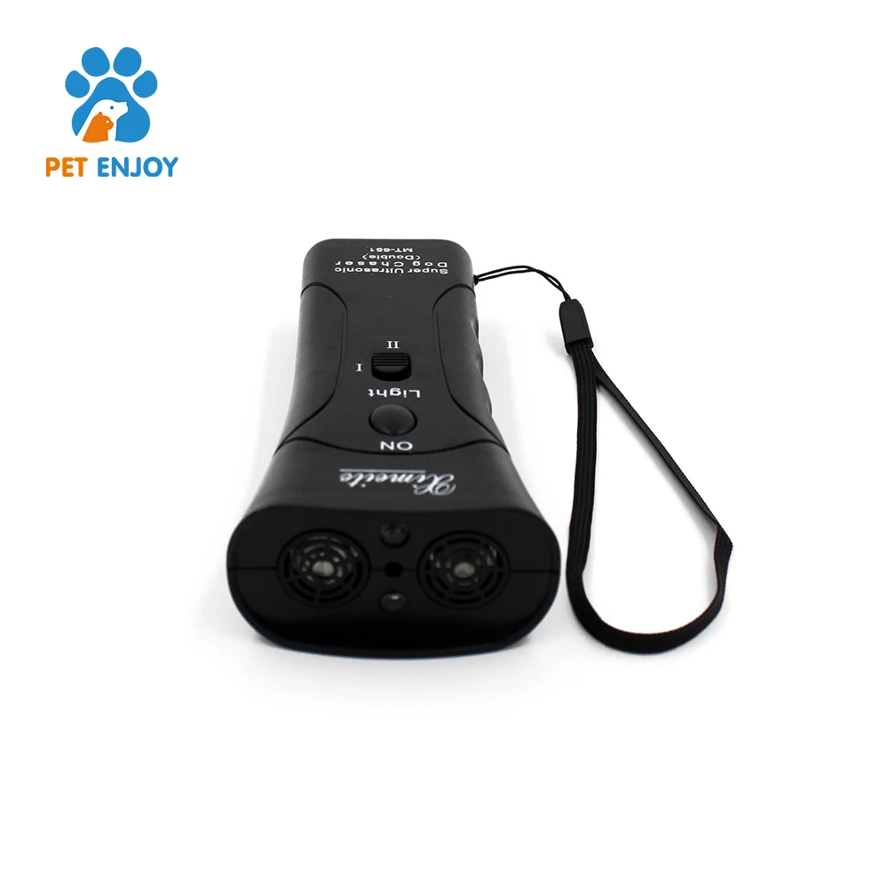 New Double-Headed LED Flash Light 3 in 1 Mode Ultrasonic Anti Dog Bark Device Handheld Repeller