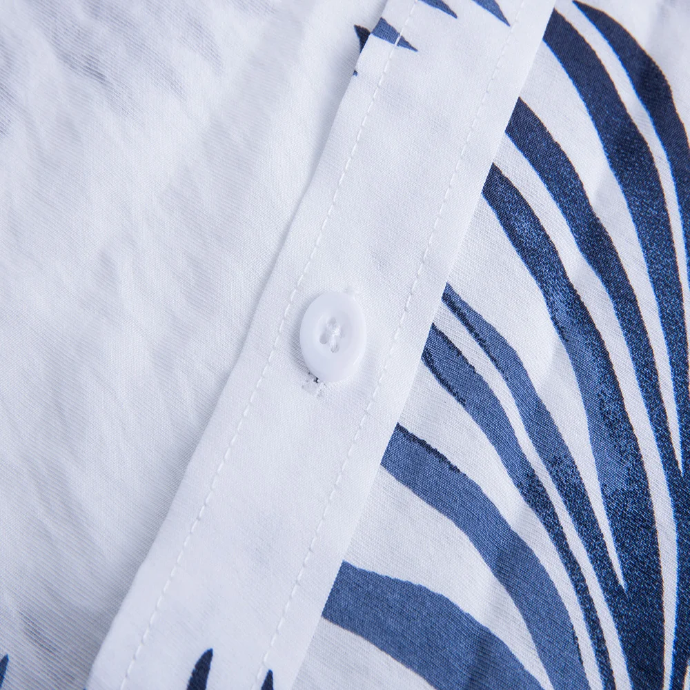 In stock man short sleeve beach hawaiian shirts white men shirt cotton