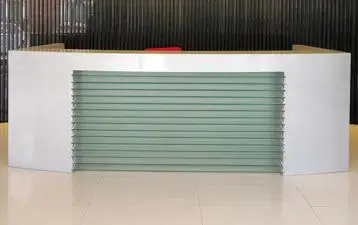 factory customized spa gym salon hotel small half round front counter wooden marble LED office small reception desk