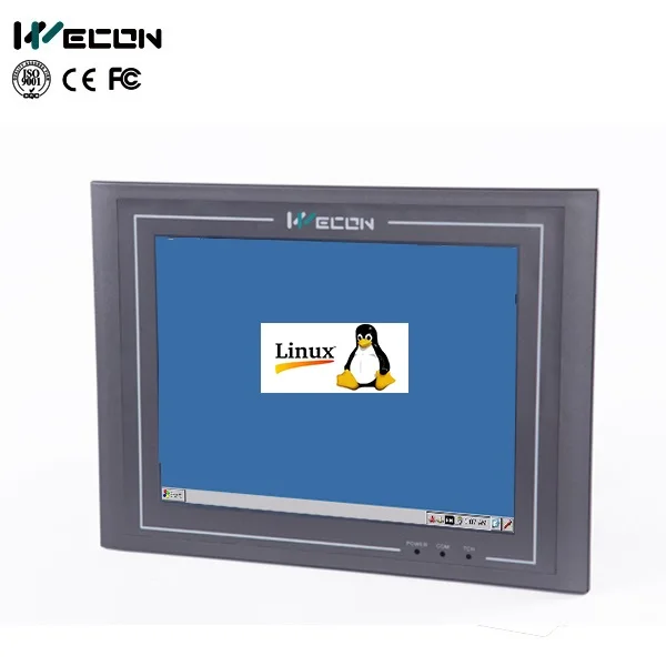 Wecon high 10.4 inch LINUX touch panels support customized software of LINUX by electric panel manufacturers