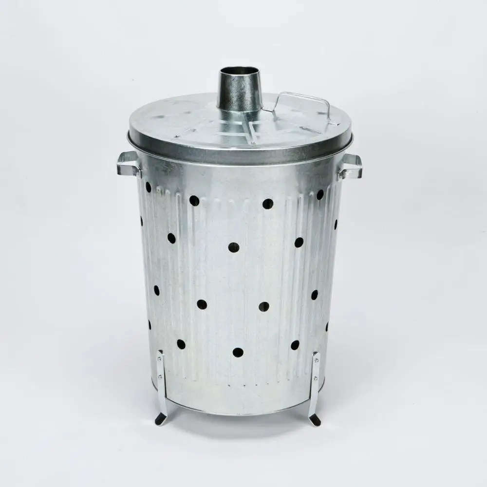 Manufacture 75 Litre Incinerator Galvanised Metal Garden Waste Rubbish Wood Fire Bin Burner