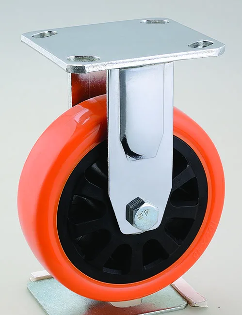 Top plate load capacity 350kg 150mm 6 inch orange heavy duty pvc caster wheel