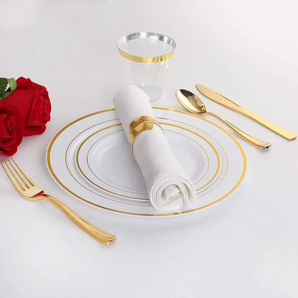 Elegant Plastic Dinnerware for Wedding