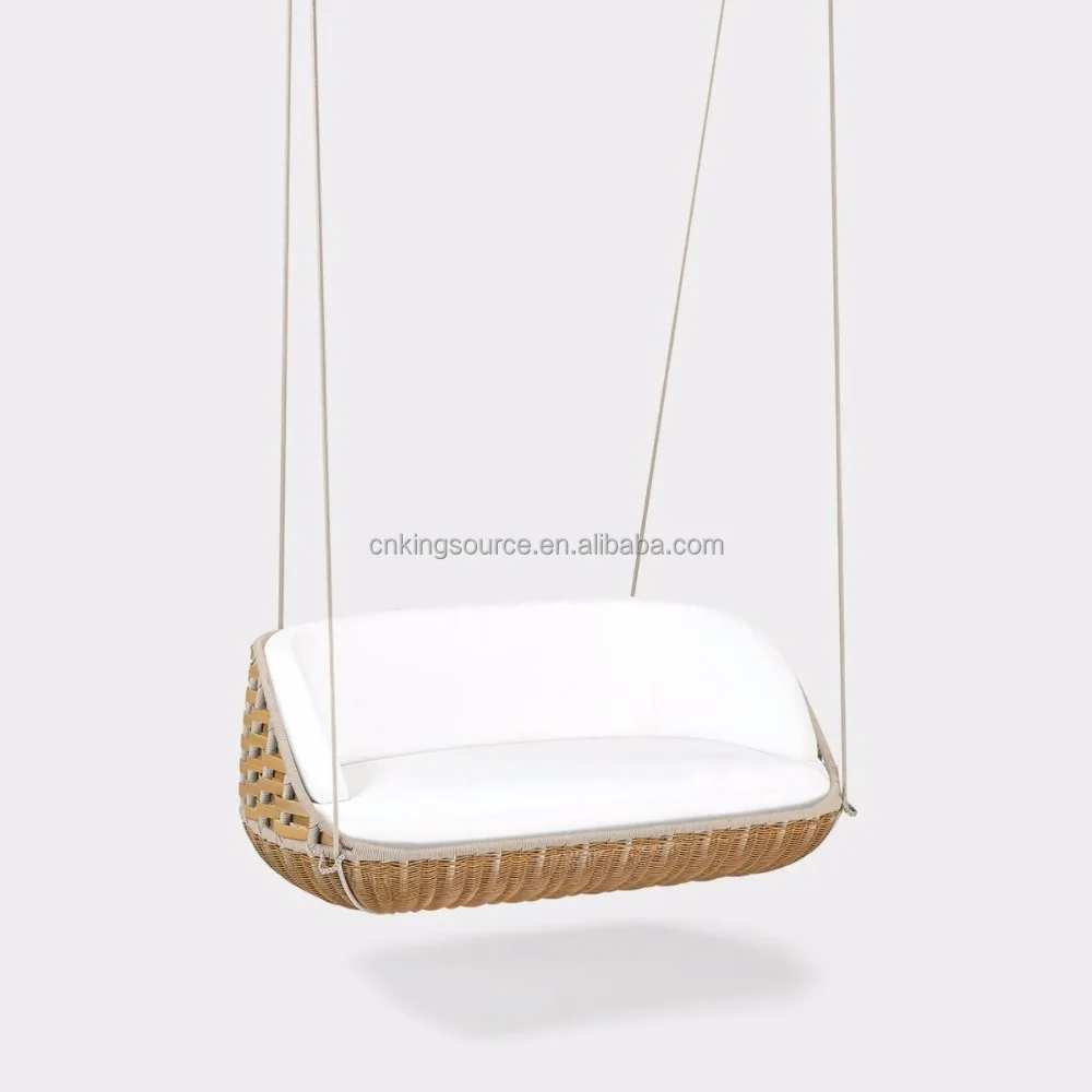 
All Weather Patio Furniture Wicker Swing Sofa Rattan Hanging Chair 
