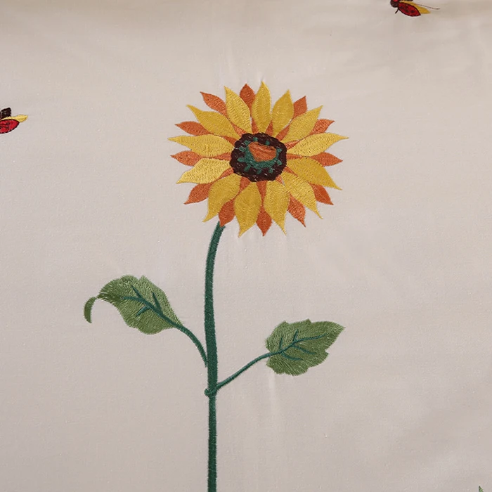 Zhejiang MH Hot sale 100% cotton fabric 4 pieces Handmade embroidery bed cover