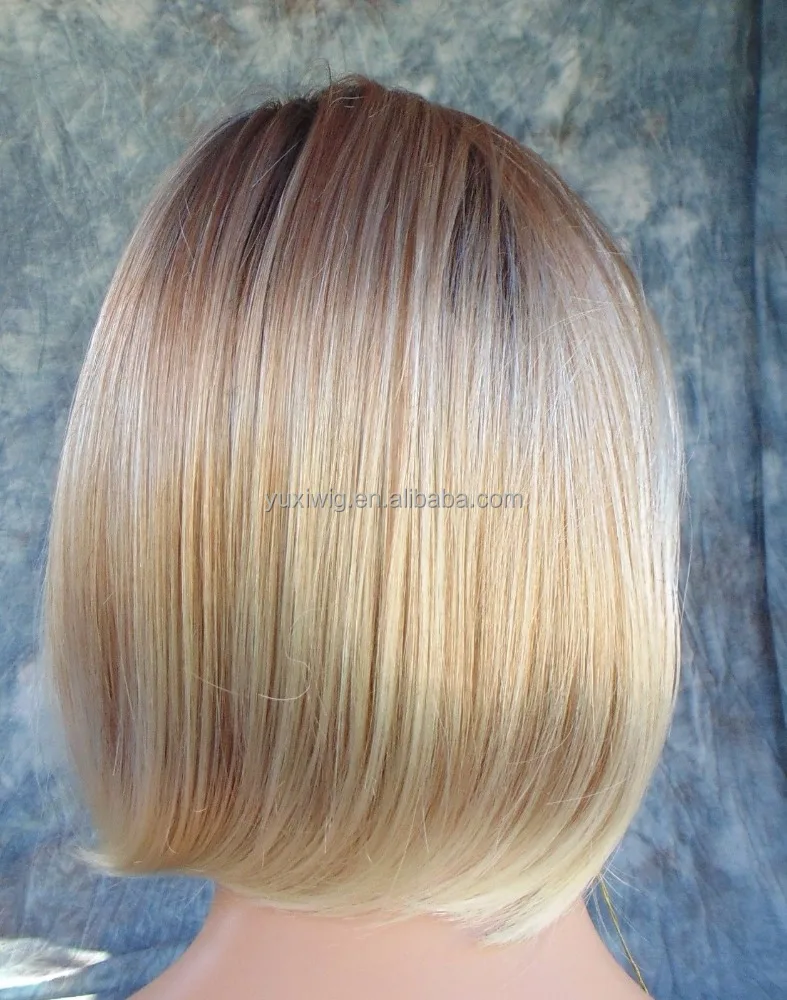 New #613 #27 two tone color human hair short bob lace front wig