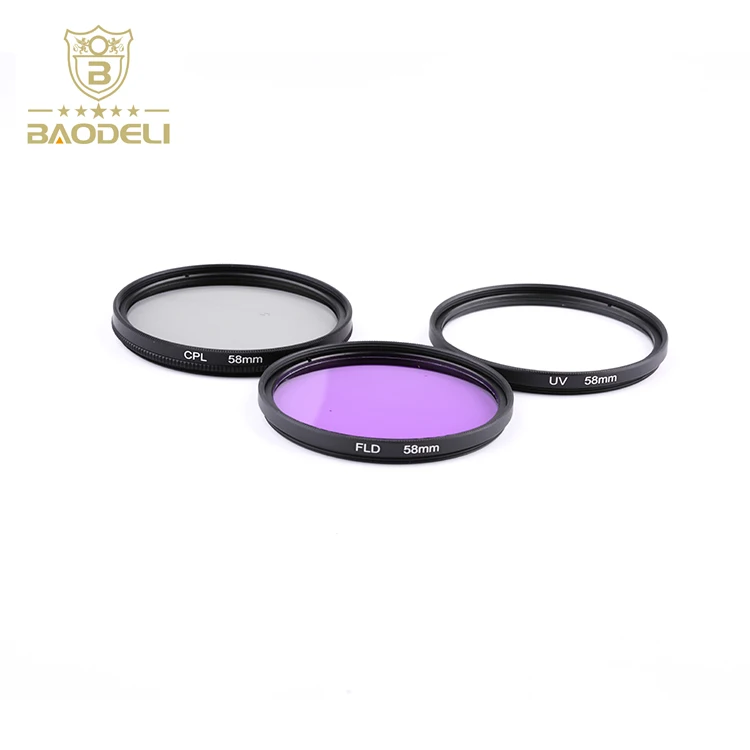 58mm camera Lens Filter Kit UV+CPL+FLD Filter With Filter Bag