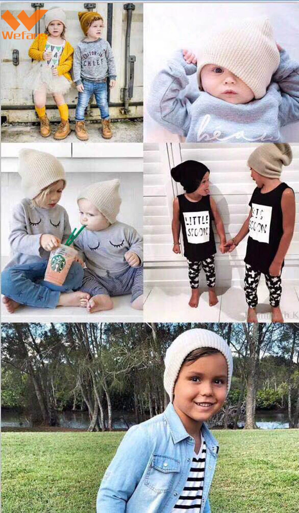 
Wefans fashion style Kid Ball Toddler Beanie Baby Cute Caps Earmuffs Boy Winter Warm Knit Hat 