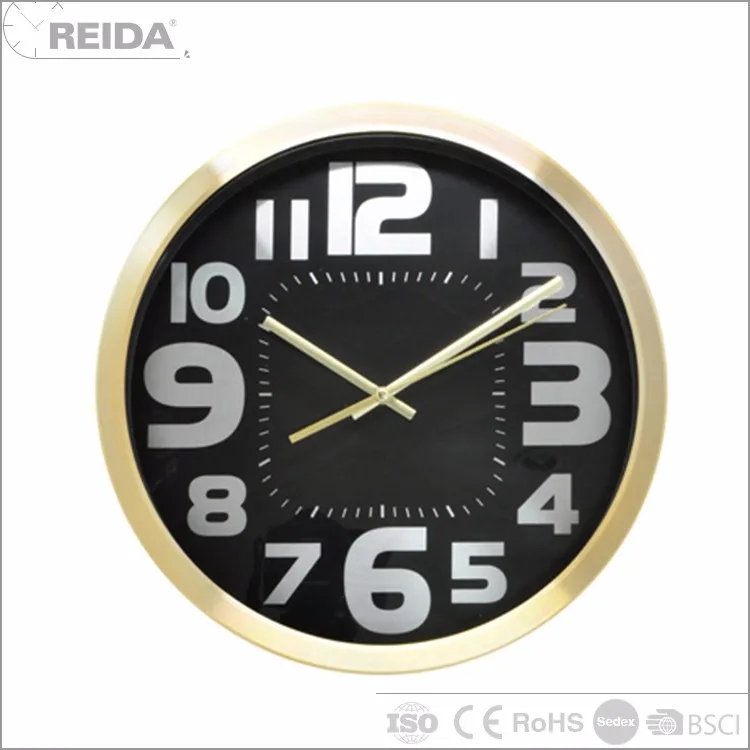 
Custom round metal roman numeral wall clock car clock 12inch with european style 