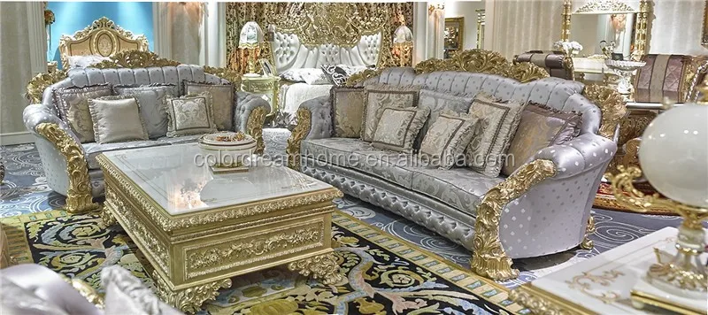 Luxury classic baroque living room furniture couch living room sofa