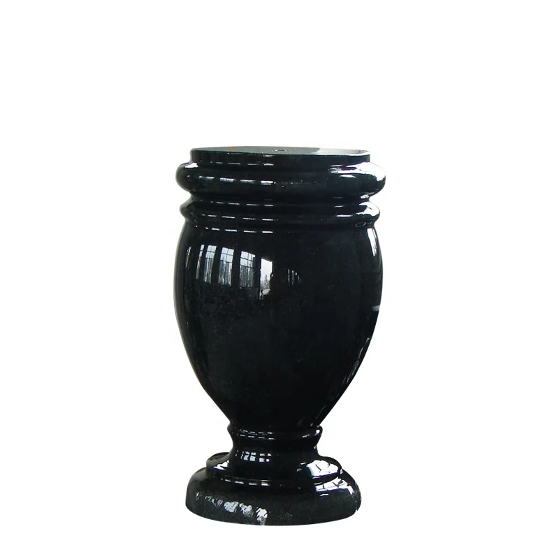Stone Lantern Black Granite Tombstone Urns Flower Vases