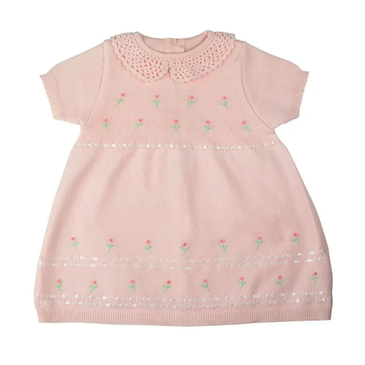 Горячая свитер тип розовый хлопок ручной работы детские крючком платья для