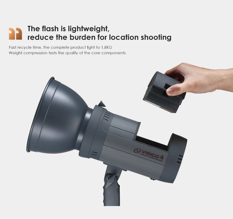 Wireless studio flash for location shooting battery powered strobe light kit and outdoor wireless studio flash
