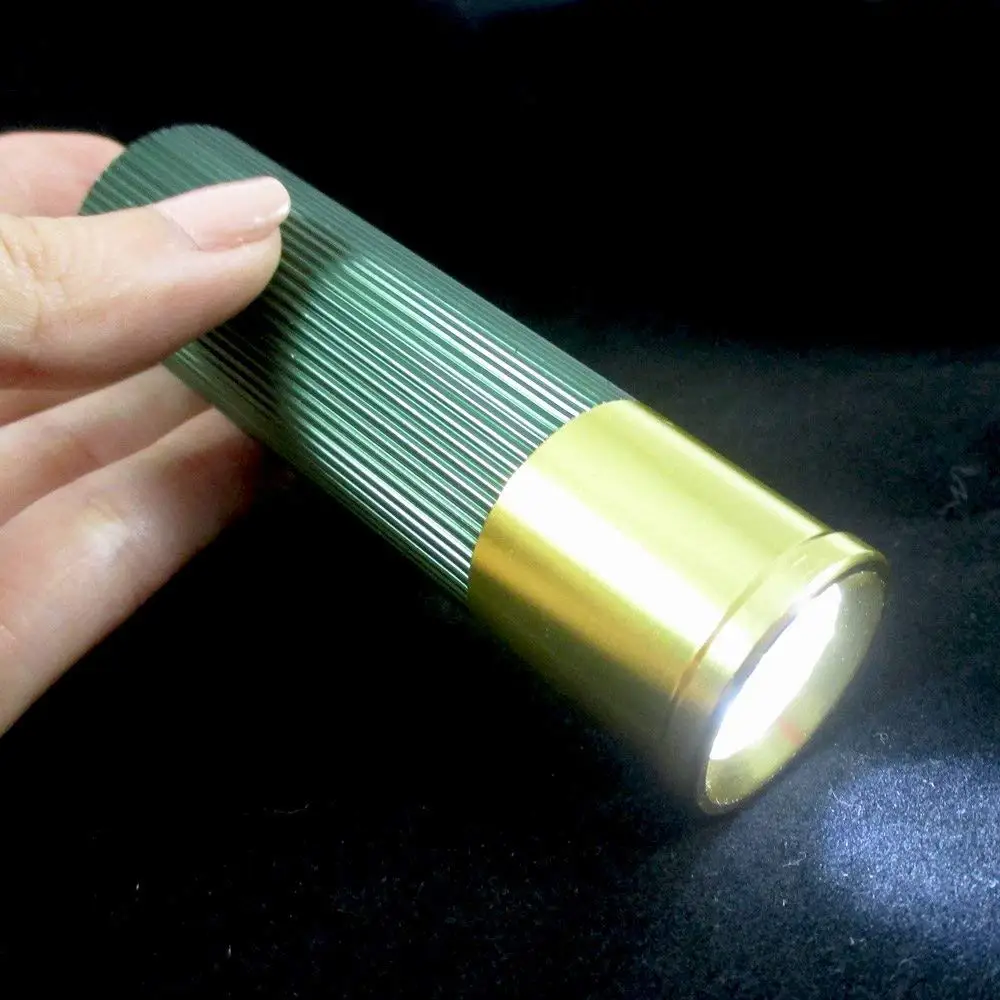 China Manufacturer 9 LED Shotgun Shell Bullet Tactical Battery Powerful Flashlight Metal Led Hand Torch Light